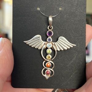 Sterling Silver Caduceus Pendant